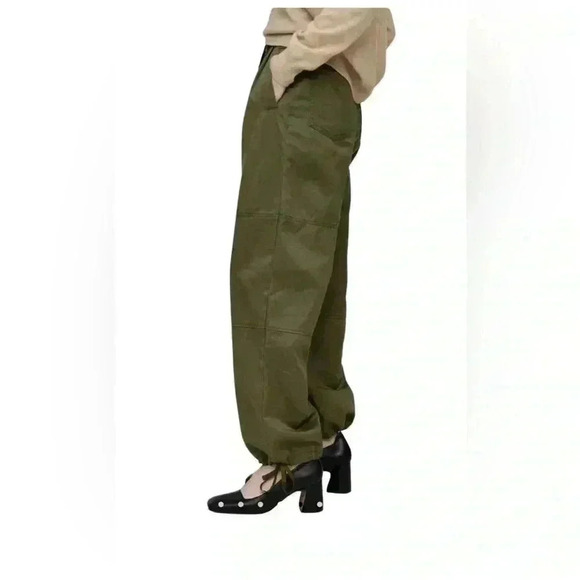 NWT Moussy Vintage Womens Fraser Drawstring Hem Utility Khaki Cargo Pants Size S - Picture 6 of 16